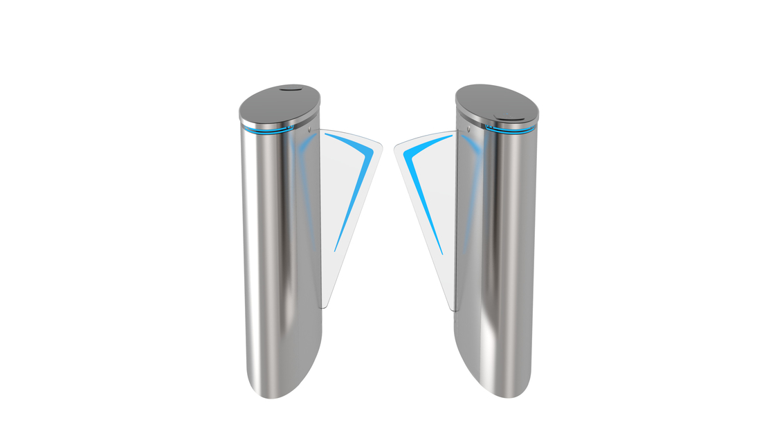 Stainless Steel Retractable Flap Barrier Gate Inframerah Anti Kliping Dengan Dua Sayap