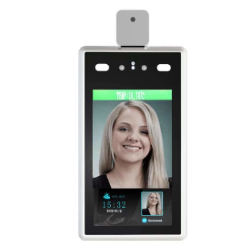 Perangkat Pengenalan Wajah Biometrik 2MP Vertikal Dengan Suhu