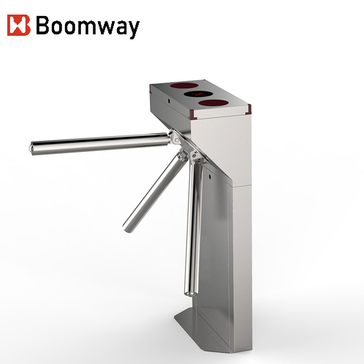 Kontrol Masuk Tripod Turnstile Barrier Vertikal 1.0mm SUS Sinyal Input Kontak Kering